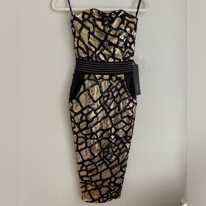 Zhivago back/ gold sequin dress XS